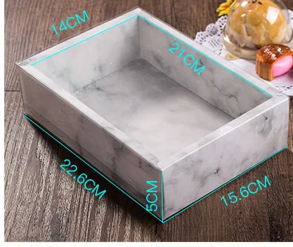 21x14x5 см прозрачная коробка для торта десертные макароны коробки печенья упаковывая коробки 100 шт./лот - Цвет: 21x14x5 cm