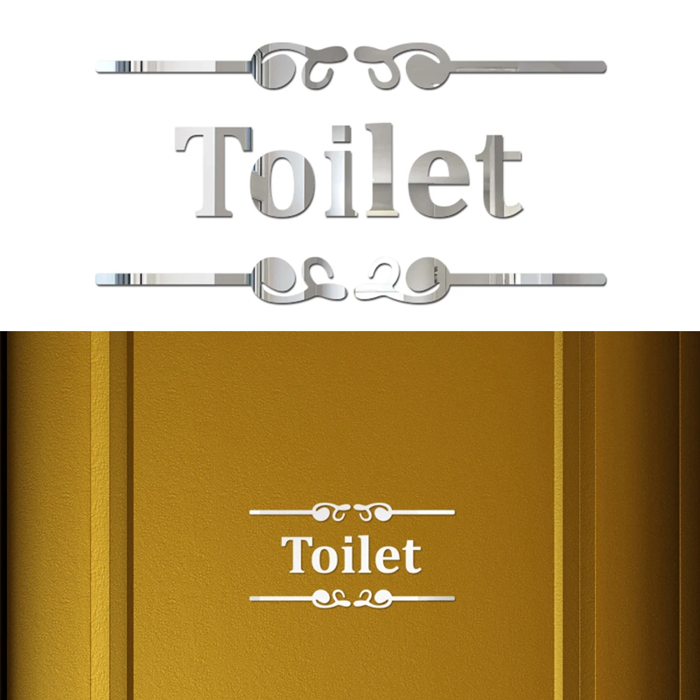 &quotToilet&quot Английский настенный знак наклейка креативная акриловая Настенная