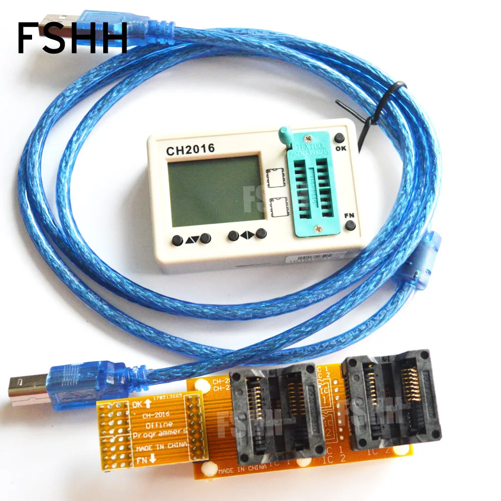 USB SPI FLASH programmer CH2016 +300mil SOP16+SOP16 test socket  Production 1 drag 2 programmer