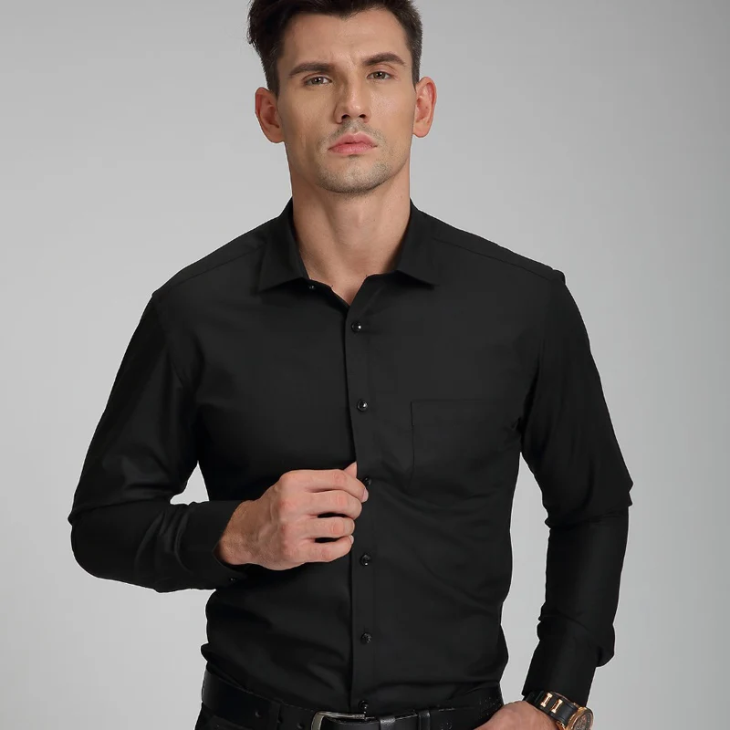 Новые осенние модные брендовые Для мужчин одежда Slim Fit рубашка с длинными