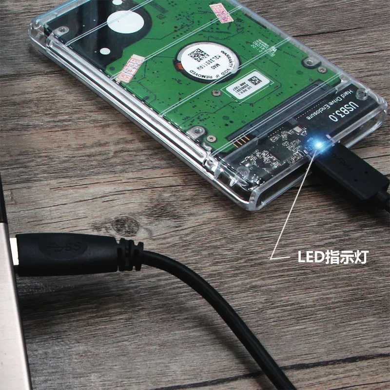 2 5 дюймовый Прозрачный чехол для жесткого диска USB3.0 на Sata 3 0 Бесплатная поддержка