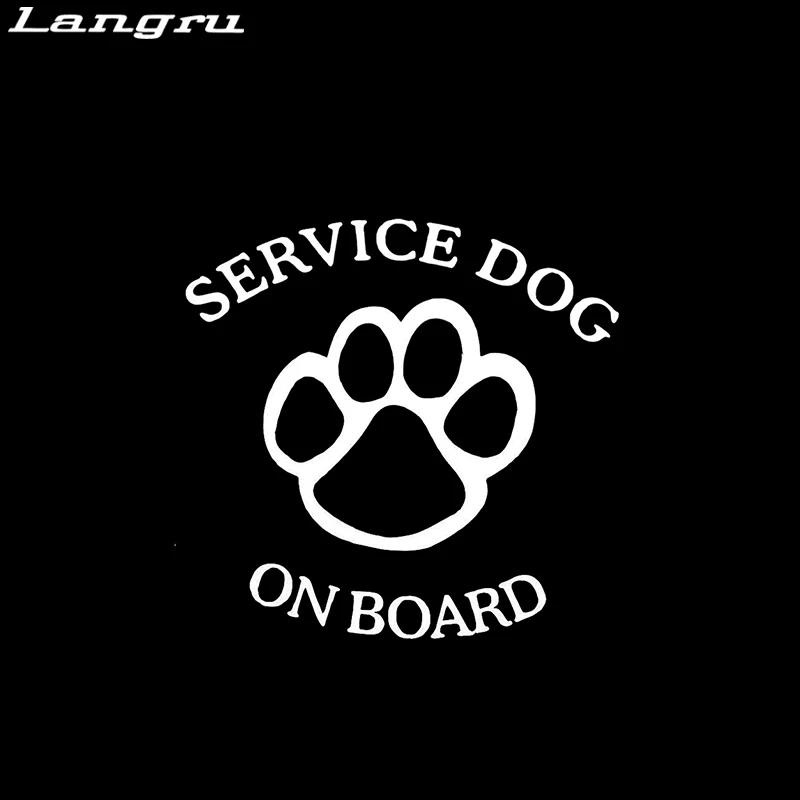 Langru Service Dog On Board модная Автомобильная Наклейка Виниловая наклейка автомобильный