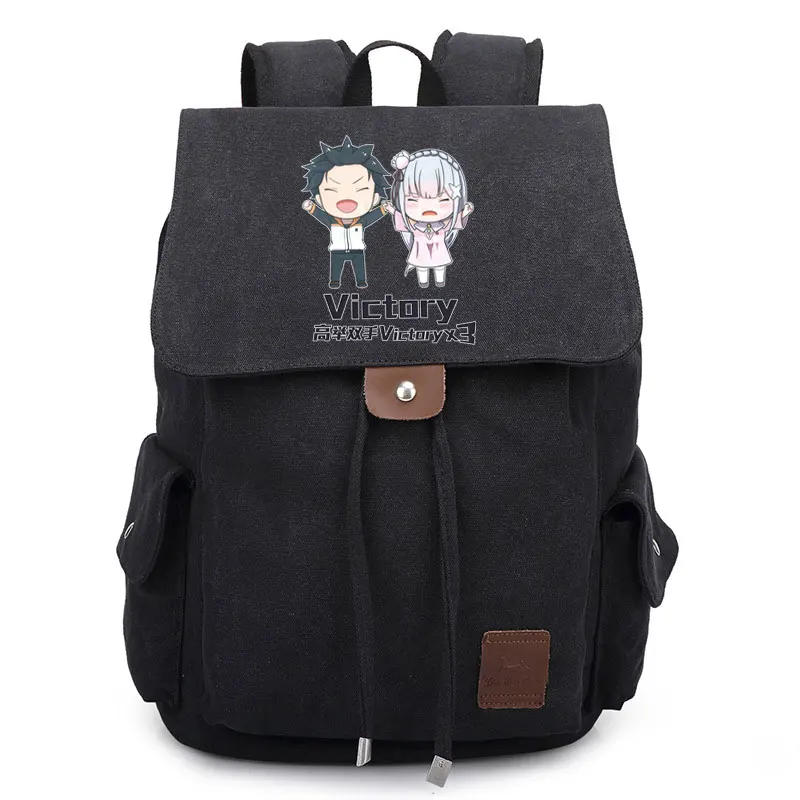 Re: Zero пусковая жизнь в другом мире Ram Виктори брезентовый Рюкзак со шнурком