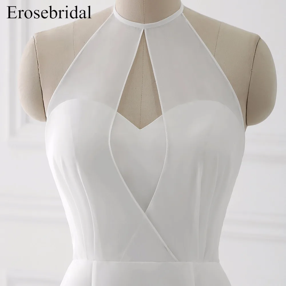 2018 новые шифоновые Свадебные платья Erosebridal Русалка свадебное платье дешевая цена
