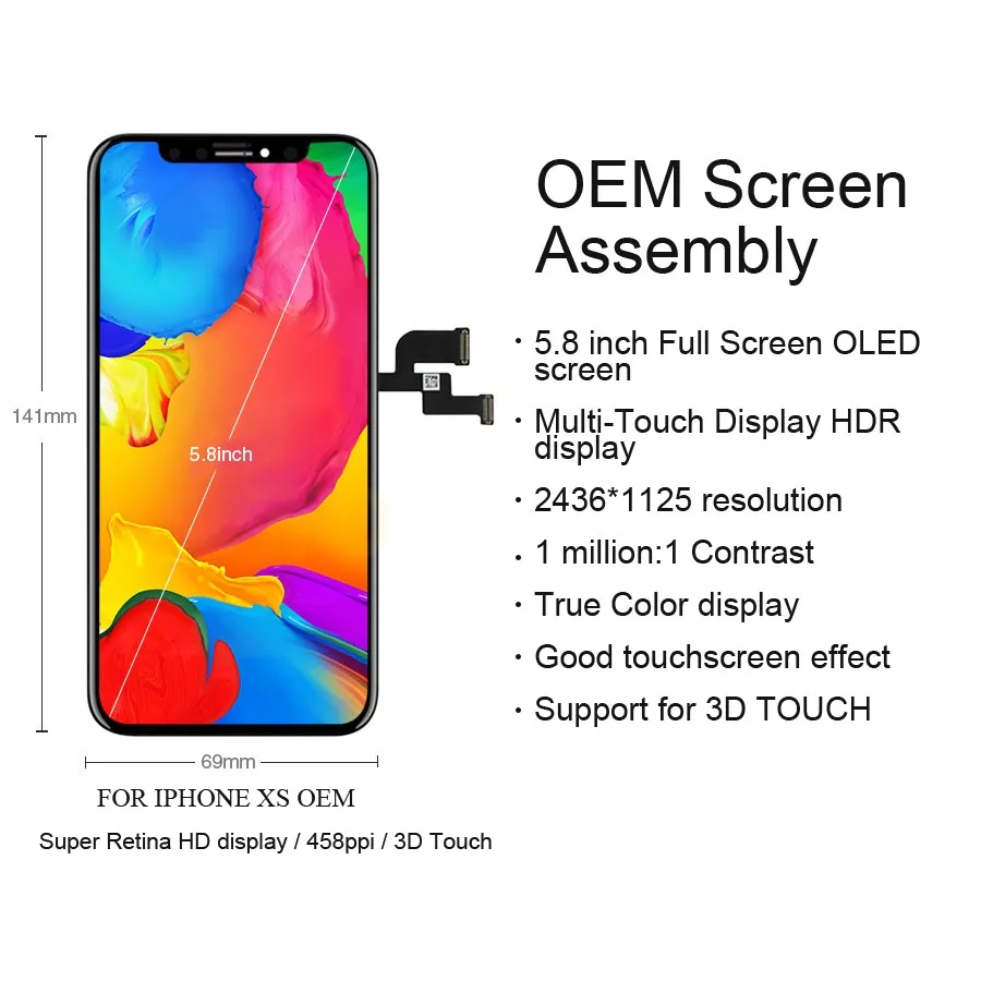 PINZHENG Оригинальный ЖК дисплей для iPhone X Xs Max XR OEM сенсорный экран LCDS с дигитайзером