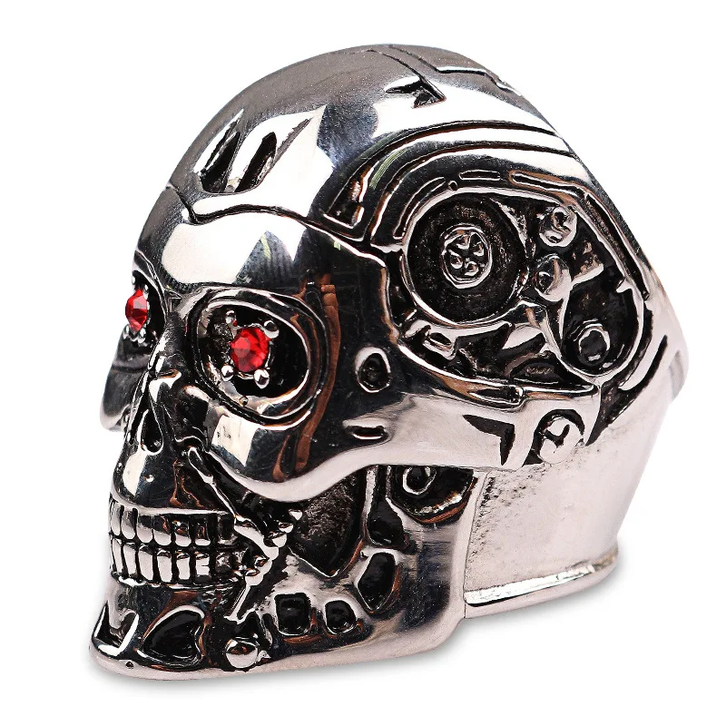 

Genesis Terminator Metal skull ring Halloween gift free shipping
