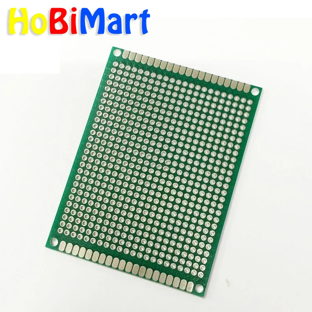 HoBiMart 6*8 см двухсторонний Прототип pcb Универсальный Макет для Arduino 2,54 мм стекло волокно практика DIY Kit Луженая# nbp006