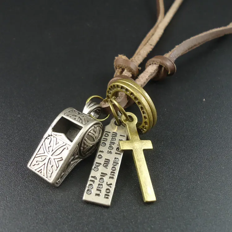 2015 модный Рождественский подарок длинное мужское украшение из натуральной кожи