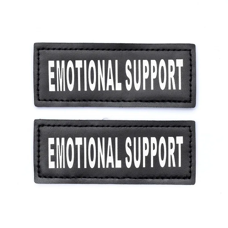 Emotional Support FML домашнее животное патчи для собаки сбруя-жилет Светоотражающие удаленные наклейки 2 шт Id бирки с крючком подложки не домашнее животное в тренировке жилет - Цвет: Emotional Support