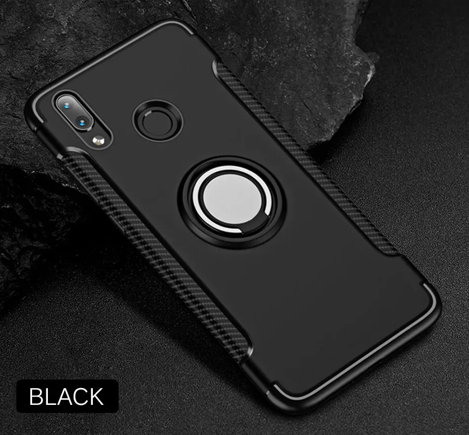 Black Роскошный противоударный чехол-бампер для Xiaomi Redmi Note 7 6 Pro, силиконовый чехол-накладка для Redmi 7 6A 6 Pro, автомобильный мягкий чехол - Цвет: Black