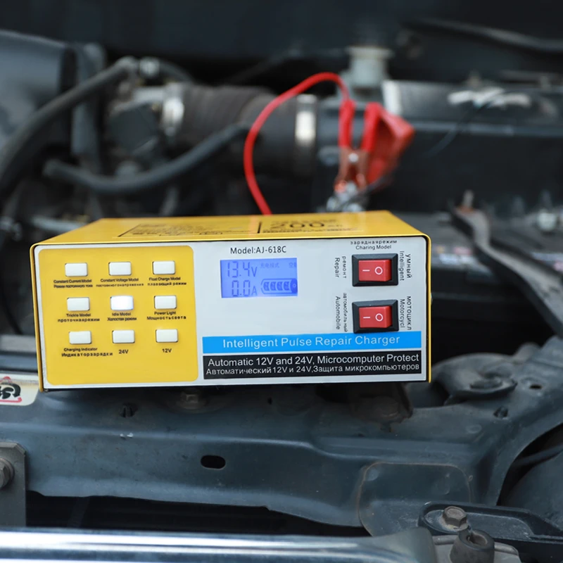 RU версия автомобильное зарядное устройство 12/24 V 200AH полная автоматическая