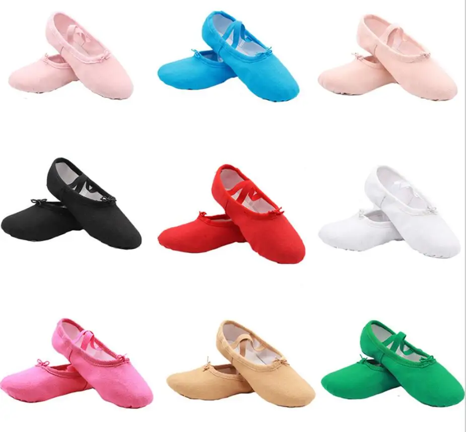 Professional Ballet Dance Shoes Yoga Slippers Indoor Exercising Shoes For Girls Women Canvas Falt Ballet Dancing Kids Girl Shoes