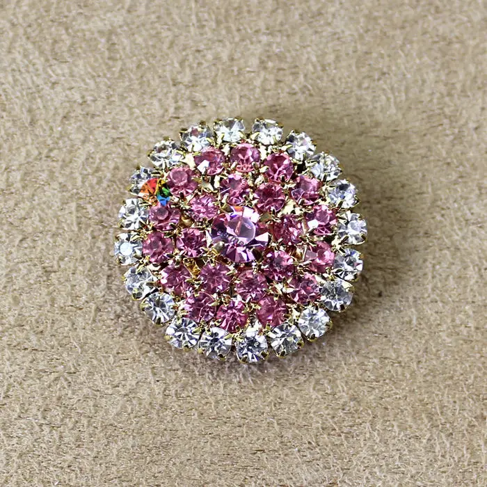 10 шт. 25 мм Брошь со стразами-кристаллами булавок Бриллиантовая пуговица