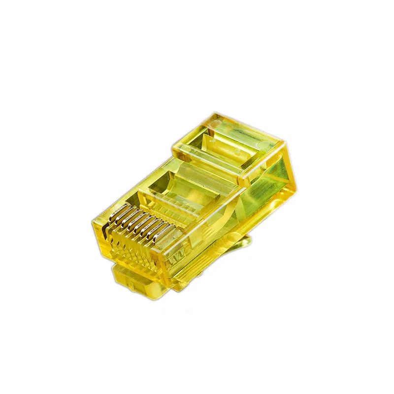 Модульный разъем Cat 5e 100 шт. 8P RJ45 кабель Ethernet Позолоченный ОБЖИМНАЯ сеть RJ 45