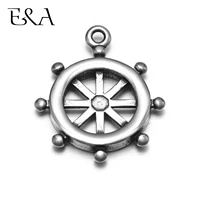 stainless steel captain rudder pendant charms 1 5mm hole bracelet necklace diy findings components jewelry making supplies