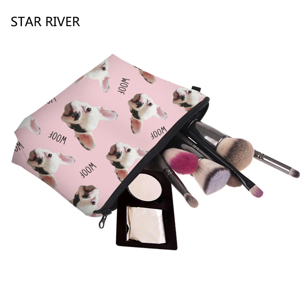 3D Printing Makeup Bag Pug Life Pink Puppy Cosmetic Case Travel Pouch Organizer Toiletry Necessaire Maleta De Maquiagem | Красота и