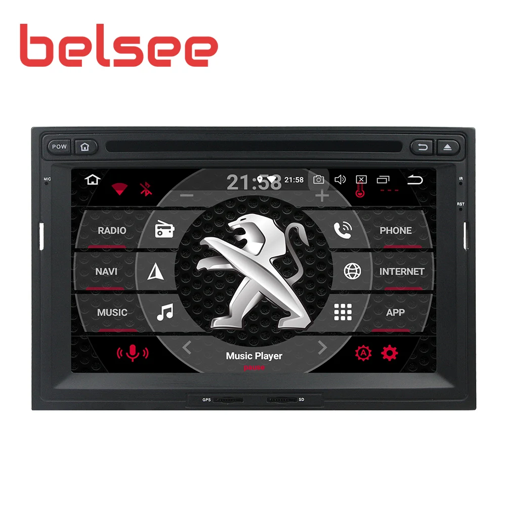 Belsee 4 Гб+ 64 ГБ Android 9,0 радио для peugeot 3008 5008 партнер 2010- автомобильный стерео gps блок Авторадио DVD плеер СБ Navi
