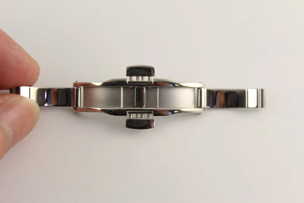 

Ремешок для часов с пряжкой-бабочкой из нержавеющей стали, 6x19 мм, застежка для T41 L264, твердая Серебристая стальная пряжка