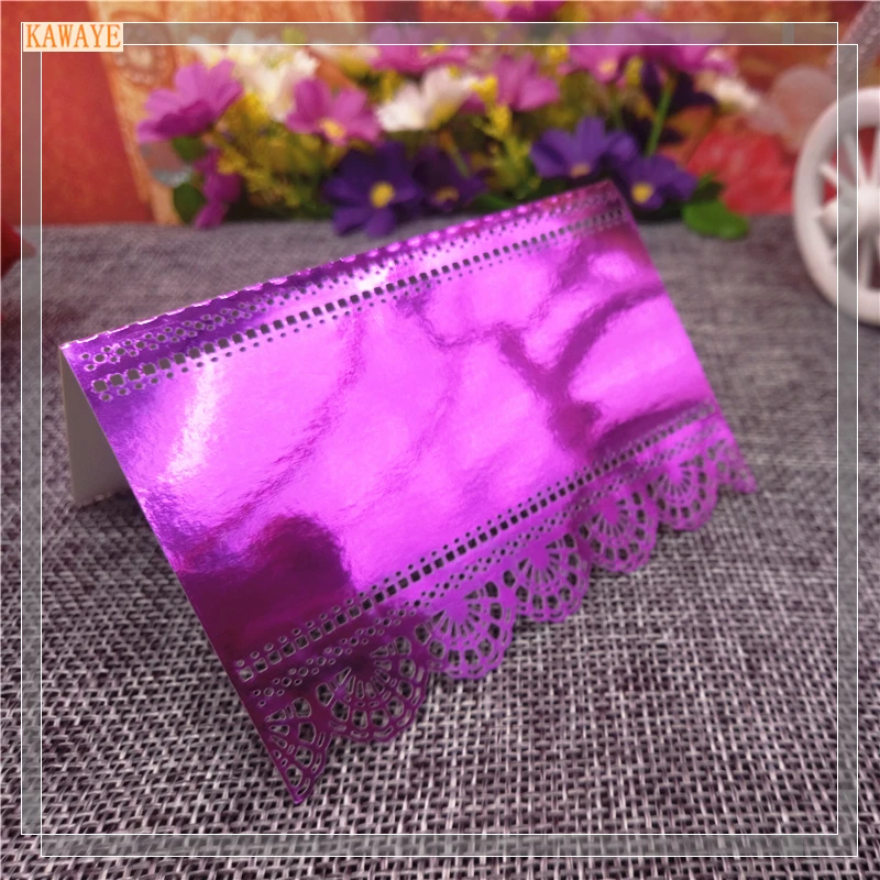 Bright rose red 50 шт. кружевной стол для лазерной резки карты место карты имя сидения карты Свадебная вечеринка украшение стола Свадебные предпочтения 8ZZ24 - Цвет: Bright rose red