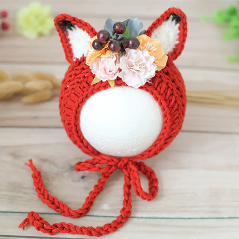 

Christmas Rabbit hat Made to Order Newborn photography props Flower Crown Bunny Beanie