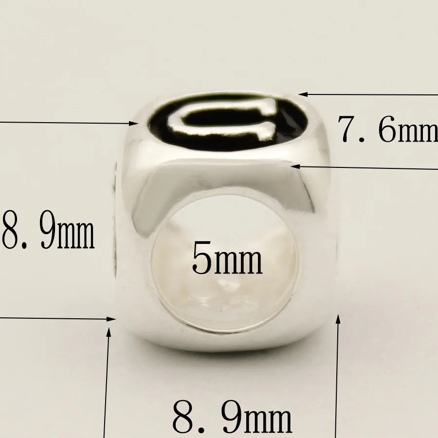 slide charm Free shipping Dice Shaped Letter Bracelet Charms Initial B Charm Alphabet Beads fit Pandora bracelet | Украшения и