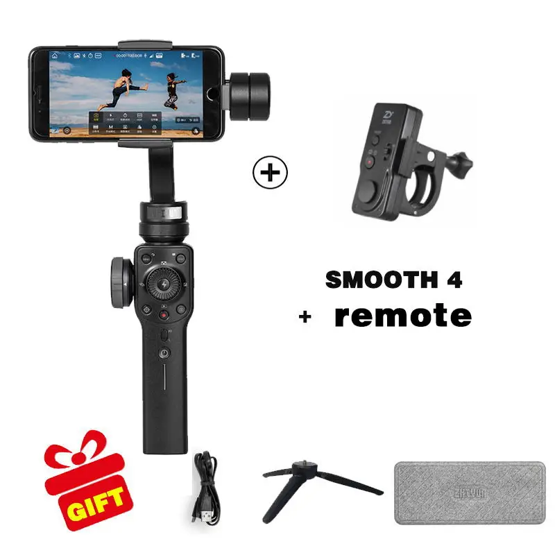 BLACK OPTION 3 Zhiyun SMOOTH 4 3-осевой Карманный стабилизатор для смартфона экшн-камеры телефона Портативный iPhone X Gopro Hero sjcam cam - Цвет: BLACK OPTION 3