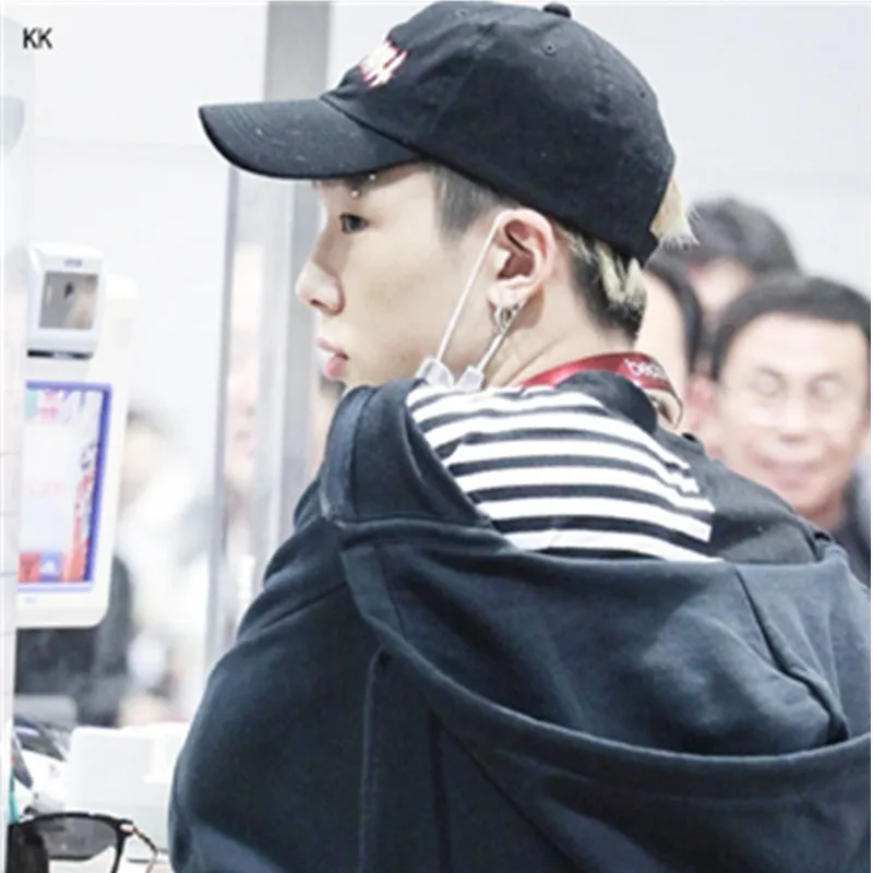 K pop Got7 Wang Jiar футболка с длинными рукавами полосатая прошитая для мужчин и женщин