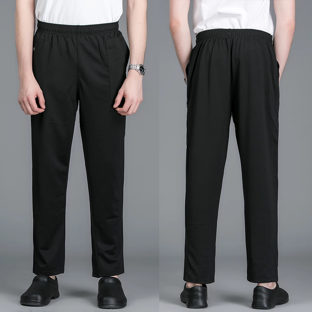 Штаны шеф повара с эластичным поясом оптовая продажа длинные брюки одежда для