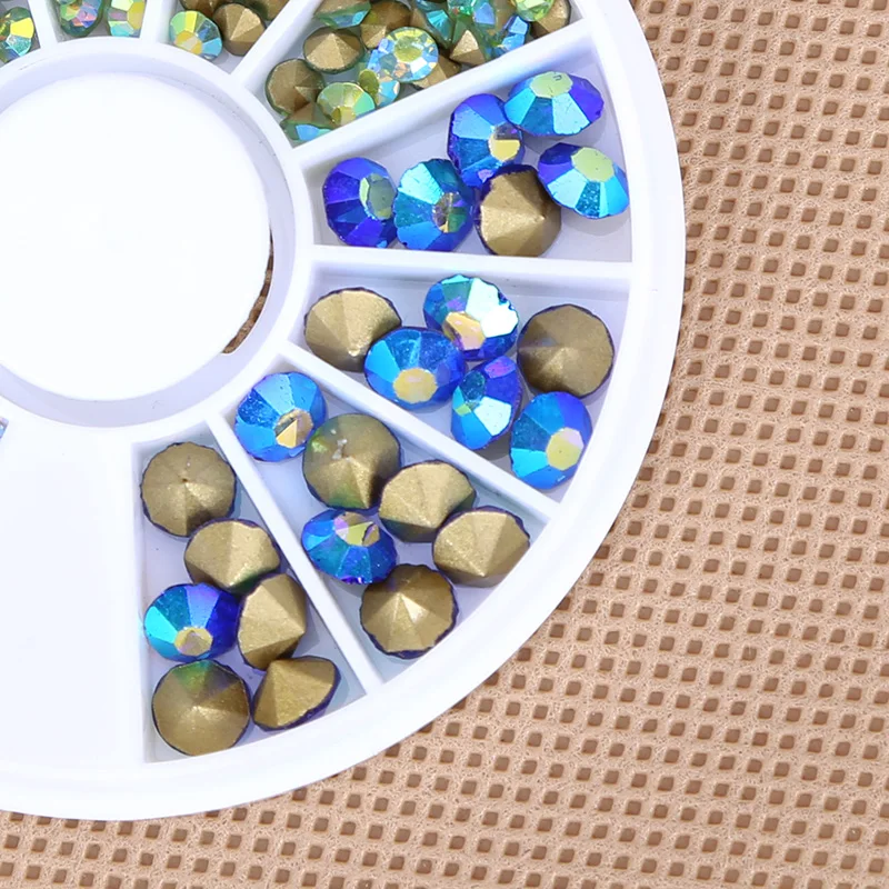 1 колесо 3 вида цветов разные размеры блестящие украшения стразы для дизайна