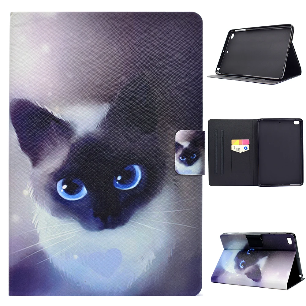 Мода рисунком с подставкой карманом для карт чехол для Apple iPad Mini 1/2/3/4 iPad mini4 mini5 чехол для кошек, собак, кроликов слона чехол coque para
