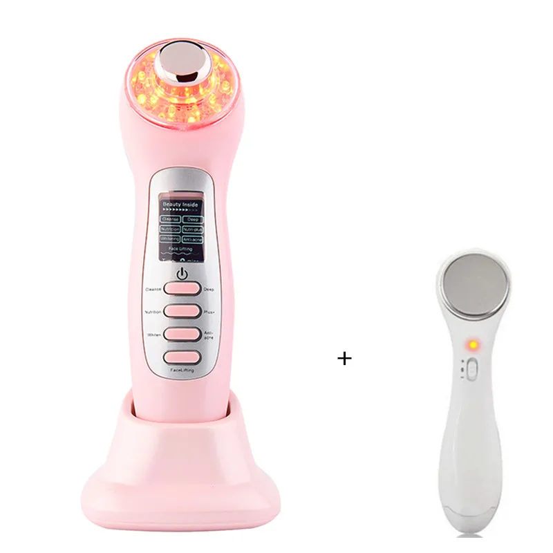 Goedkoop 7 In 1 Ultrasone Facial Massager LED Photon Galvanische ION Diepe Poriën Schoon Gezicht Lifting Aanscherping SPA Beauty Vibratie Massage