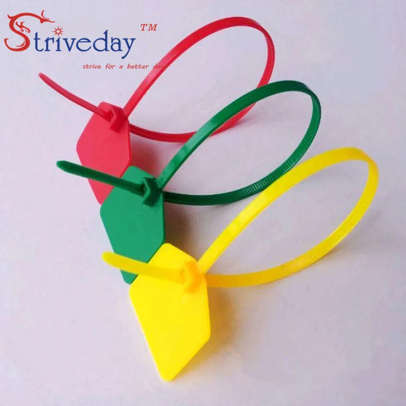 100 шт./лот одноразовые пластиковые Галстуки бирки для крупных вывесок логистики