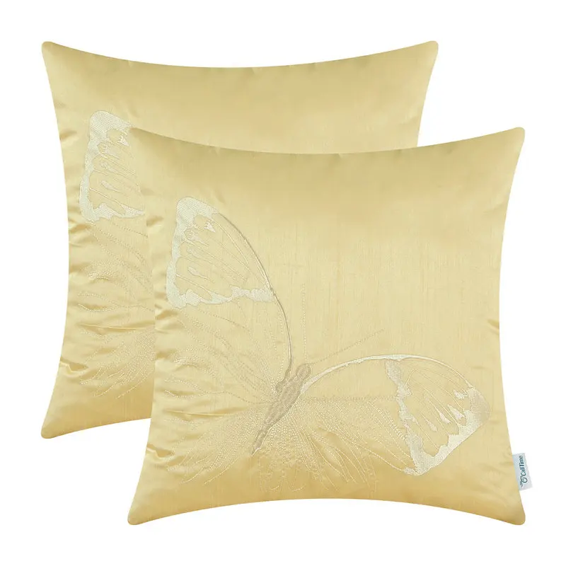 2 шт. квадратная наволочка CaliTime из искусственного шелка наволочки для подушек