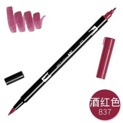 837 1 шт. TOMBOW AB-T Япония 96 цветов две головки художественная кисть ручка маркер Профессиональный водный маркер ручка живопись школьные принадлежности - Цвет: 837