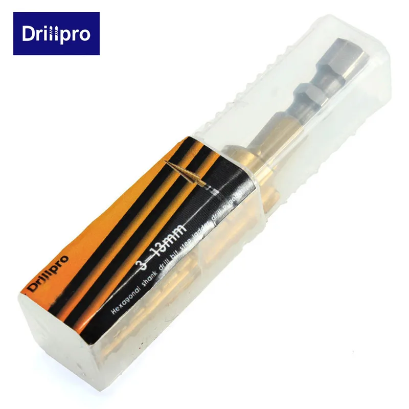 Drillpro 1 шт. 3-13 мм HSS титановое покрытие ступенчатое сверло электроинструменты твердосплавное сверло набор сверл для бурения по дереву Лидер продаж