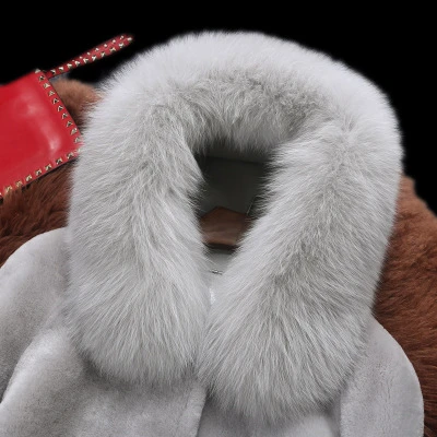 2017 Lady autumn and winter fur one of the long sheep cut cashmere imitation hooded jacket lamb hair female | Женская одежда