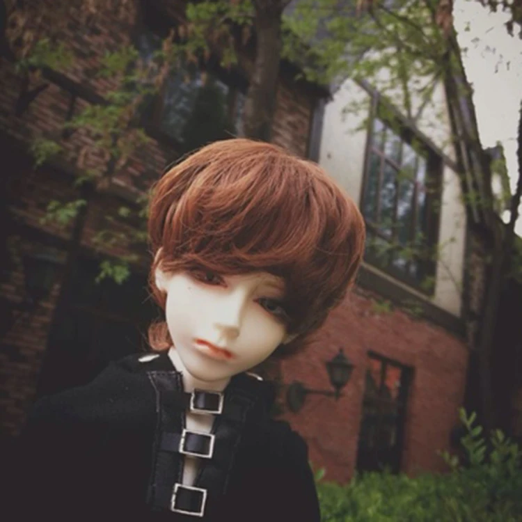 1/3 1/4 1/6 новый стиль Bjd SD кукольный парик короткий коричневый высокотемпературный