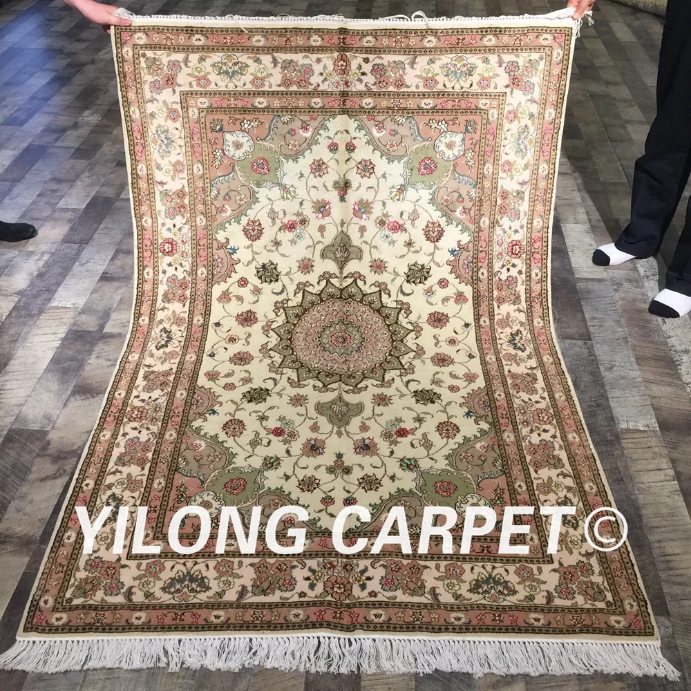 Yilong 4 'x 6' персидский шерстяной шелковый ковер ручной работы классический