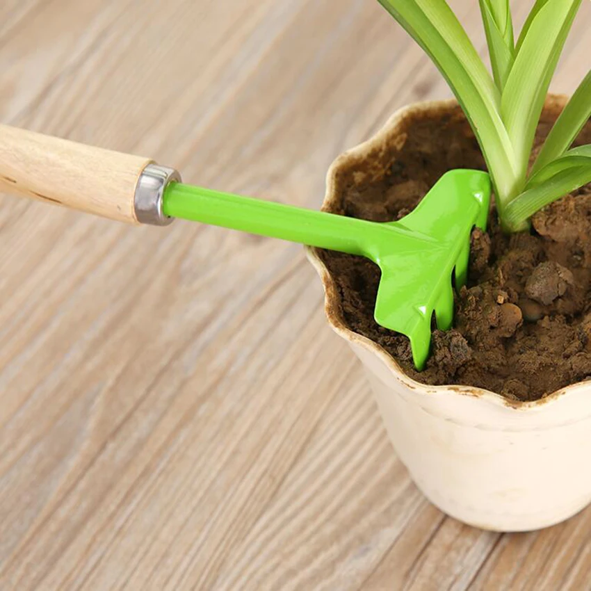 Hot Selling 3PC/set Mini Garden Hand Tool Kit Plant Gardening Shovel Spade Rake with Wood Handle Metal Head for Gardener | Инструменты
