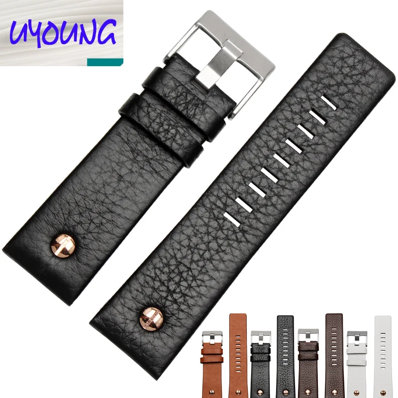 Универсальный кожаный ремешок для часов наручных BraceletDZ7314 DZ7256 24 26 28 30 мм с