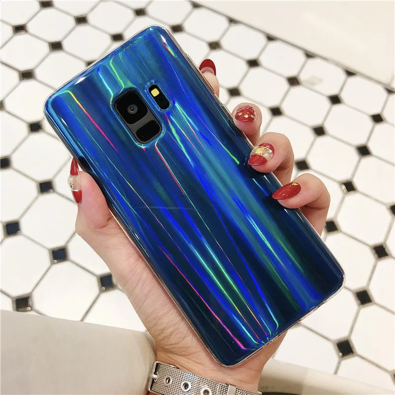Роскошный блестящий лазерный чехол для телефона Samsung Galaxy A3 A5 A7 J3 J5 J7 2016 2017 J4 J6 A6 A8 2018