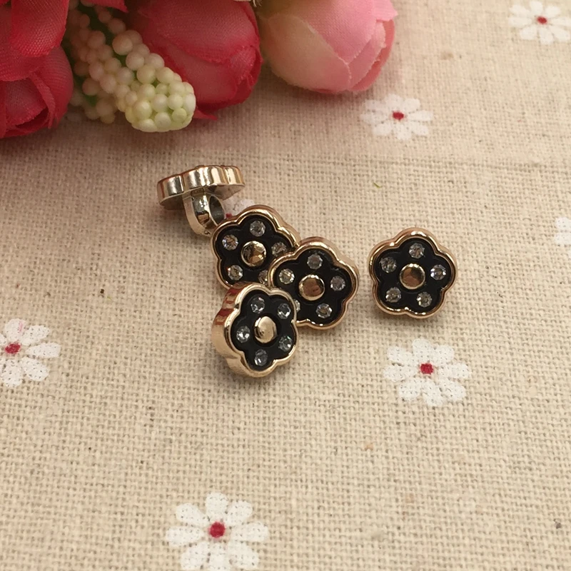 FC687 Акриловые Алмазные пуговицы сливового цвета 12 мм черные мужские рубашки