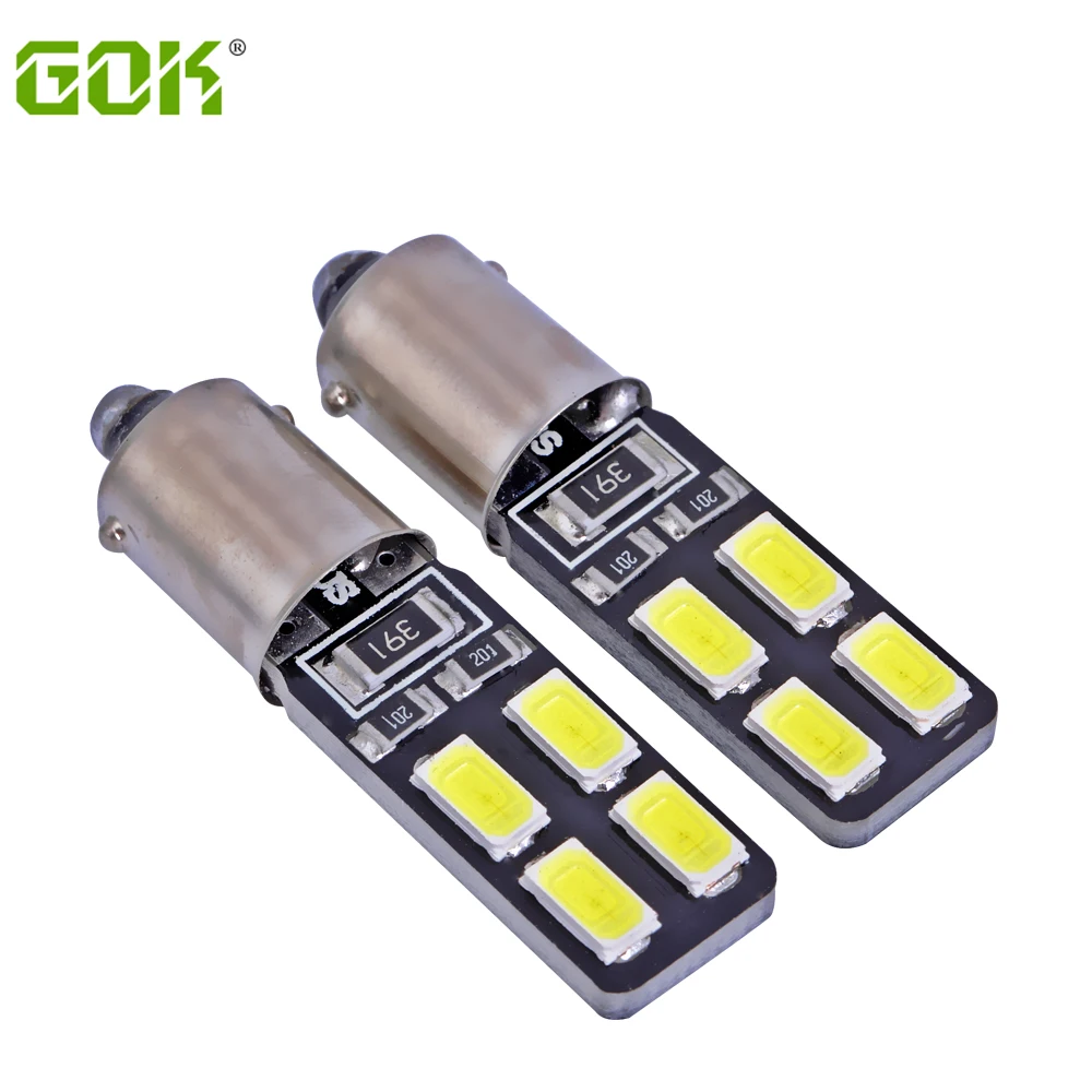

Super Brigh 50 X BA9S led bulb W5W BA9S 194 168 5730 led t4w ba9s 8SMD Canbus NO ERROR 12V Car Auto Bulbs Indicator Light White