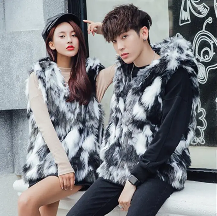 colete masculino faux mink leather men vest Hooded casual clothing camiseta tirantes hombre personalized autumn winter korean