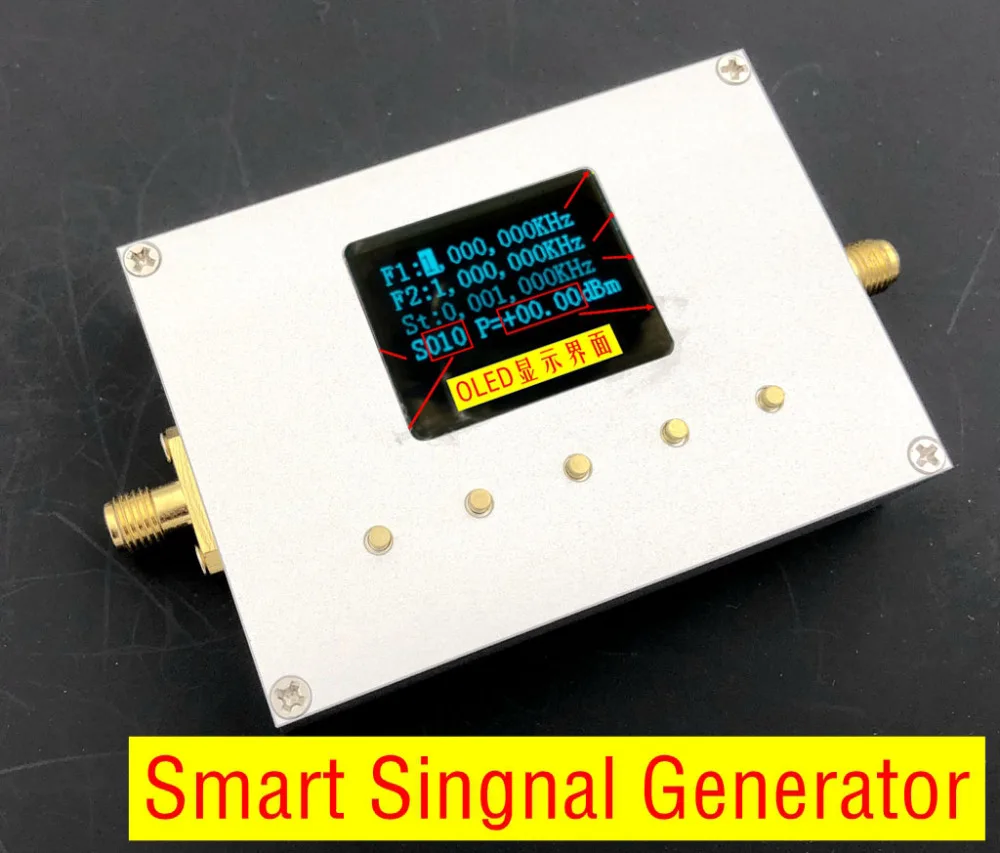 

10MHz to 15GHz Handheld Smart Singnal Generator Frequency RF source Sweep LMX2594 usb power oled Display
