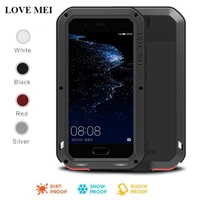 for huawei p20 pro lite case love mei powerful shockproof aluminum metal gorilla glass cover case for huawei p40 p30 pro lite