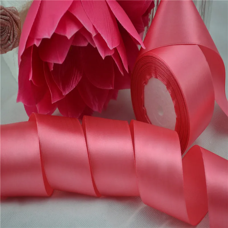 No65 watermelon red 120 цветов на выбор(25 ярдов/рулон) атласная лента подарочная упаковка праздничное украшение ленты рулон ткани упаковочные принадлежности - Цвет: No65 watermelon red