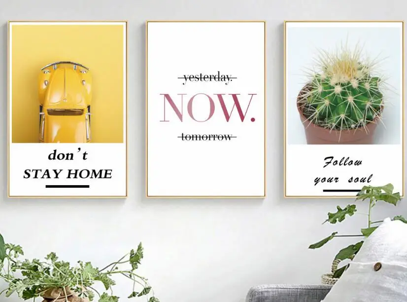 Домашний декор 3 предмета акварельные растения с машинным принтом холст живопись