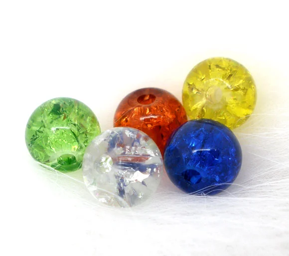 DoreenBeads 200 шт. смешанные трещинные Стеклянные круглые бусины диаметром 6 мм