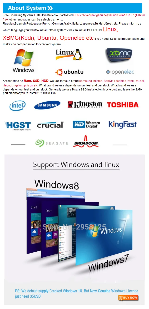Фабрика vga hdmi 2955U i3-4020Y/4010Y I5-4210Y/4200Y безвентиляторный мини-ПК Win10 X86 Desktop CE FCC ROHS